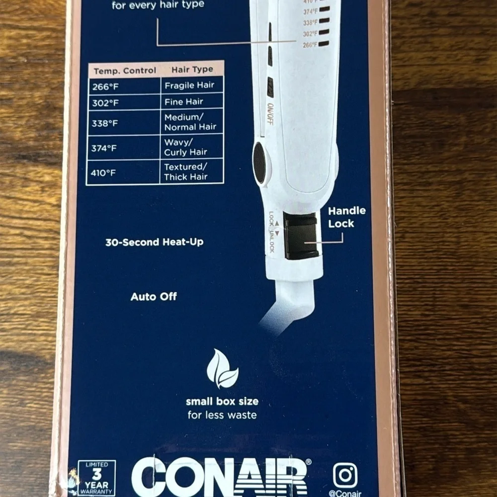 Conair White Hair Straightener - Double Ceramic Flat Iron
